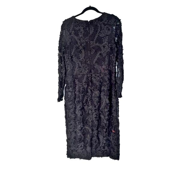 XSCAPE Women's Soutache Lace Long-Sleeve Sheath Dress Black Size 16 Plus NWT - Picture 4 of 12